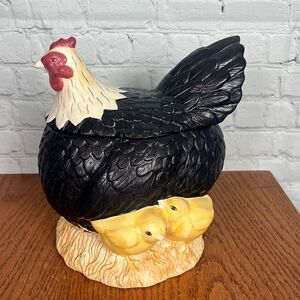Vintage Sakura Warren Kimble Hen & Chicks Chicken Cookie Jar